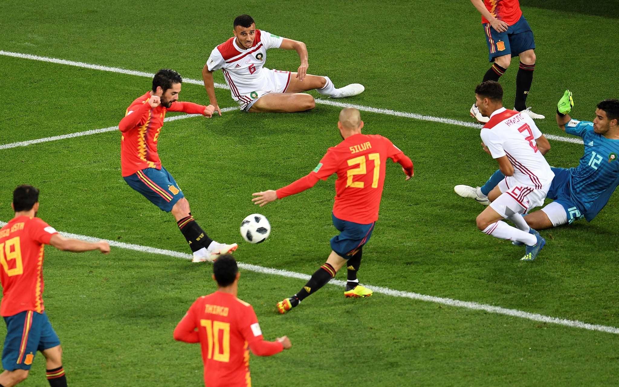 Isco rounded off a well-worked goal to equalise for Spain in their dramatic clash with Morocco ©Getty Images