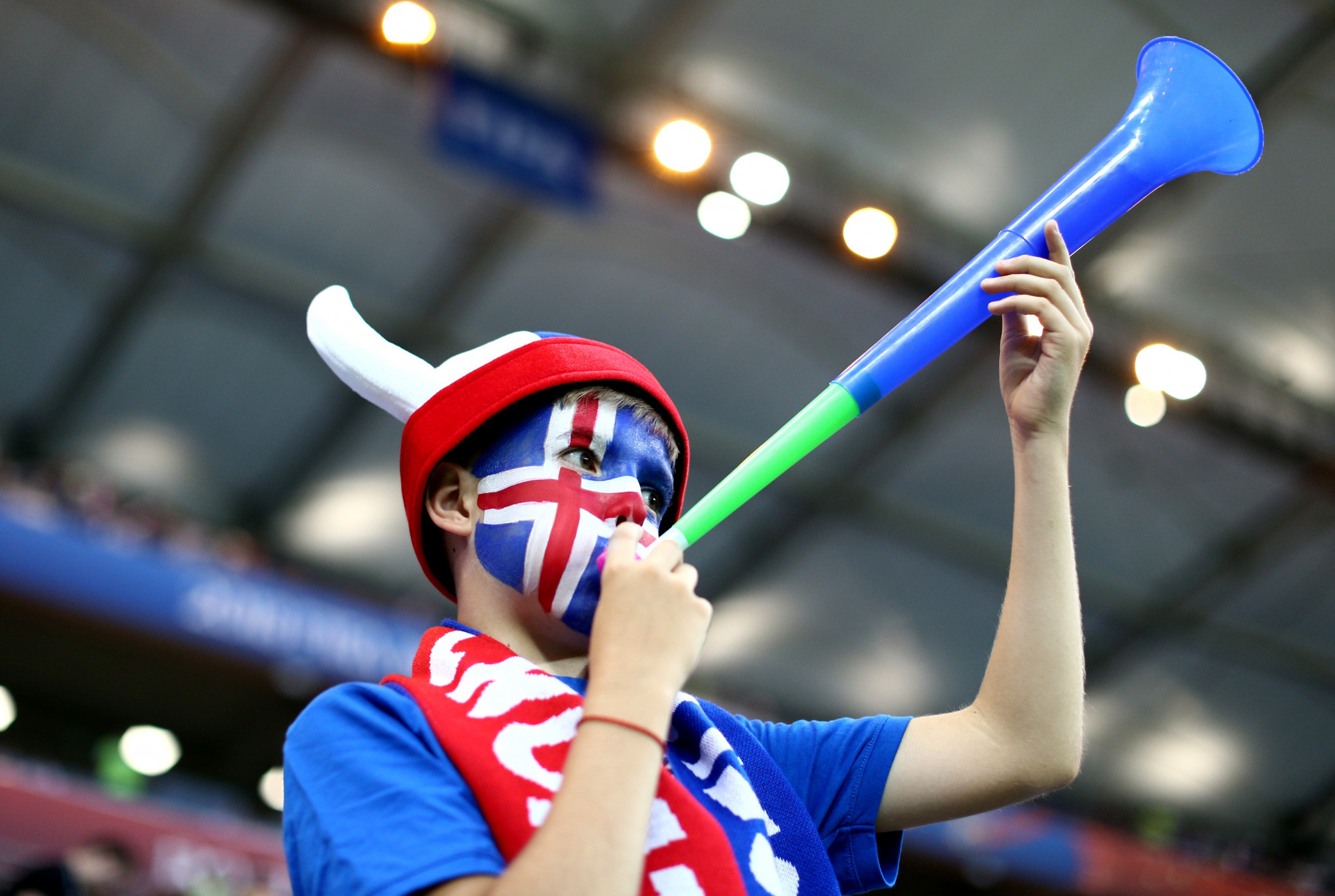 Iceland fans during the match today ©Getty Images