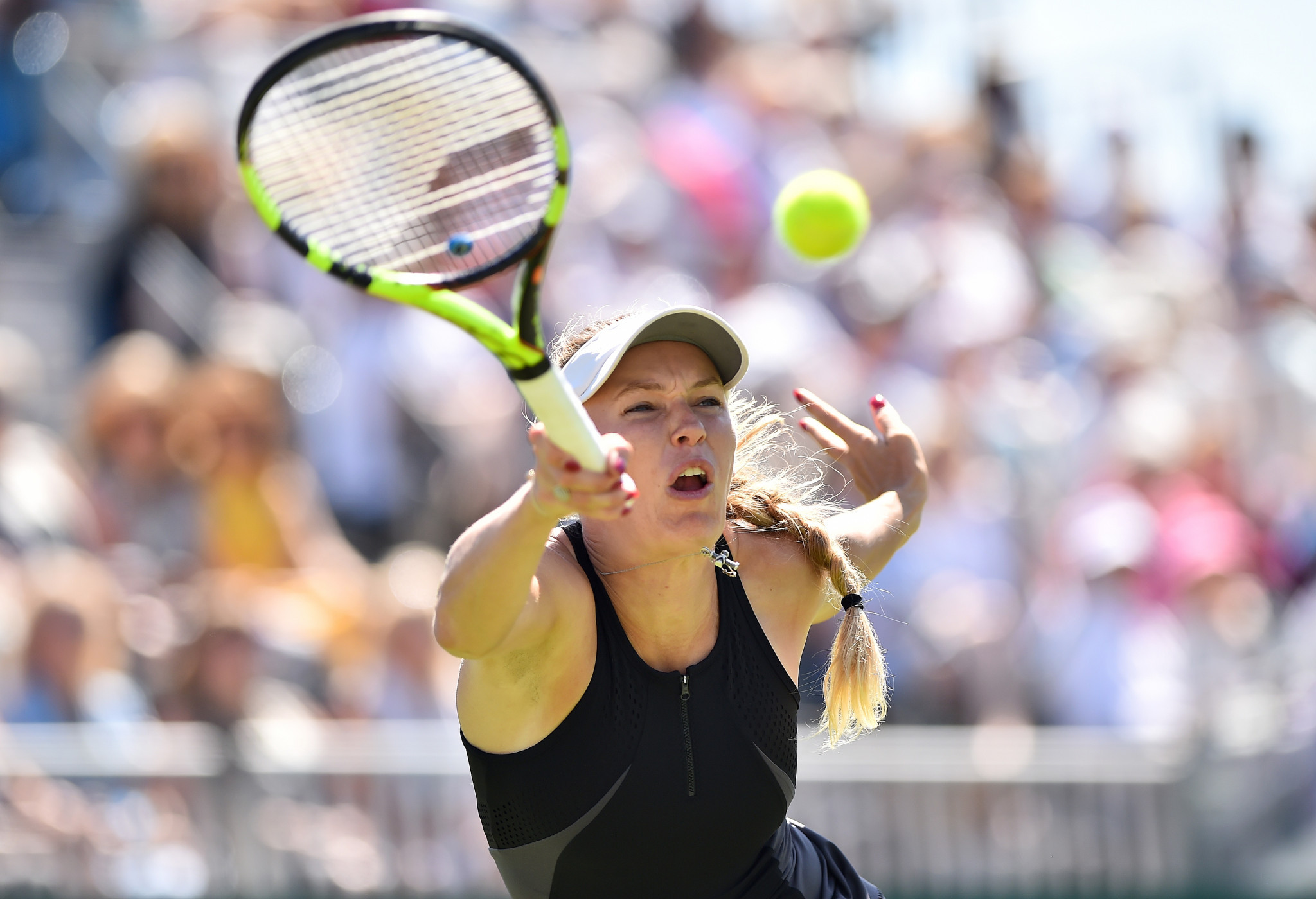 Top seed Caroline Wozniacki beat Britain's Johanna Konta to reach the quarter-finals ©Getty Images