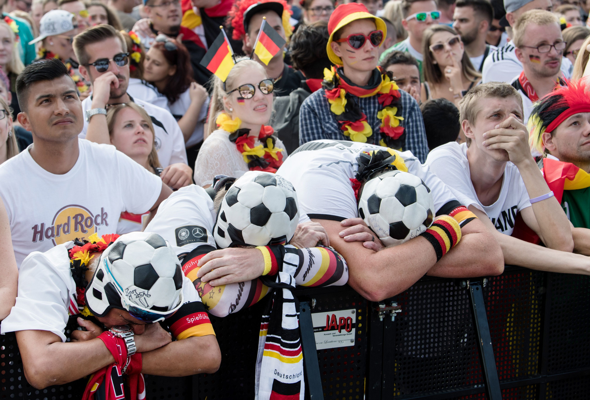 German fans can hardly believe their team's elimination ©Getty Images