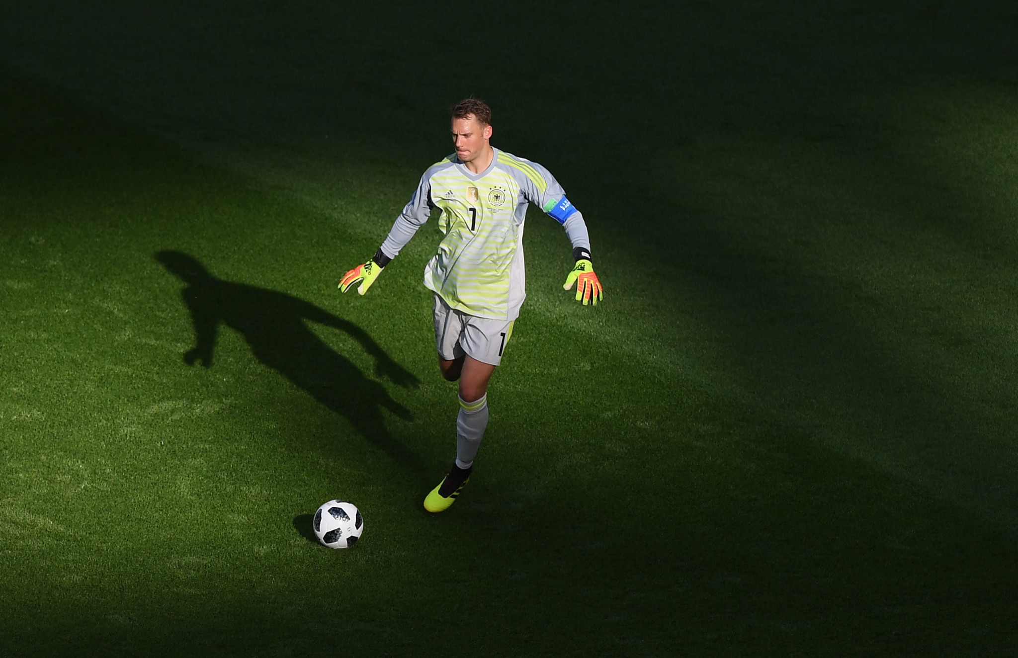 Manuel Neuer had been left stranded after racing out of his goal ©Getty Images