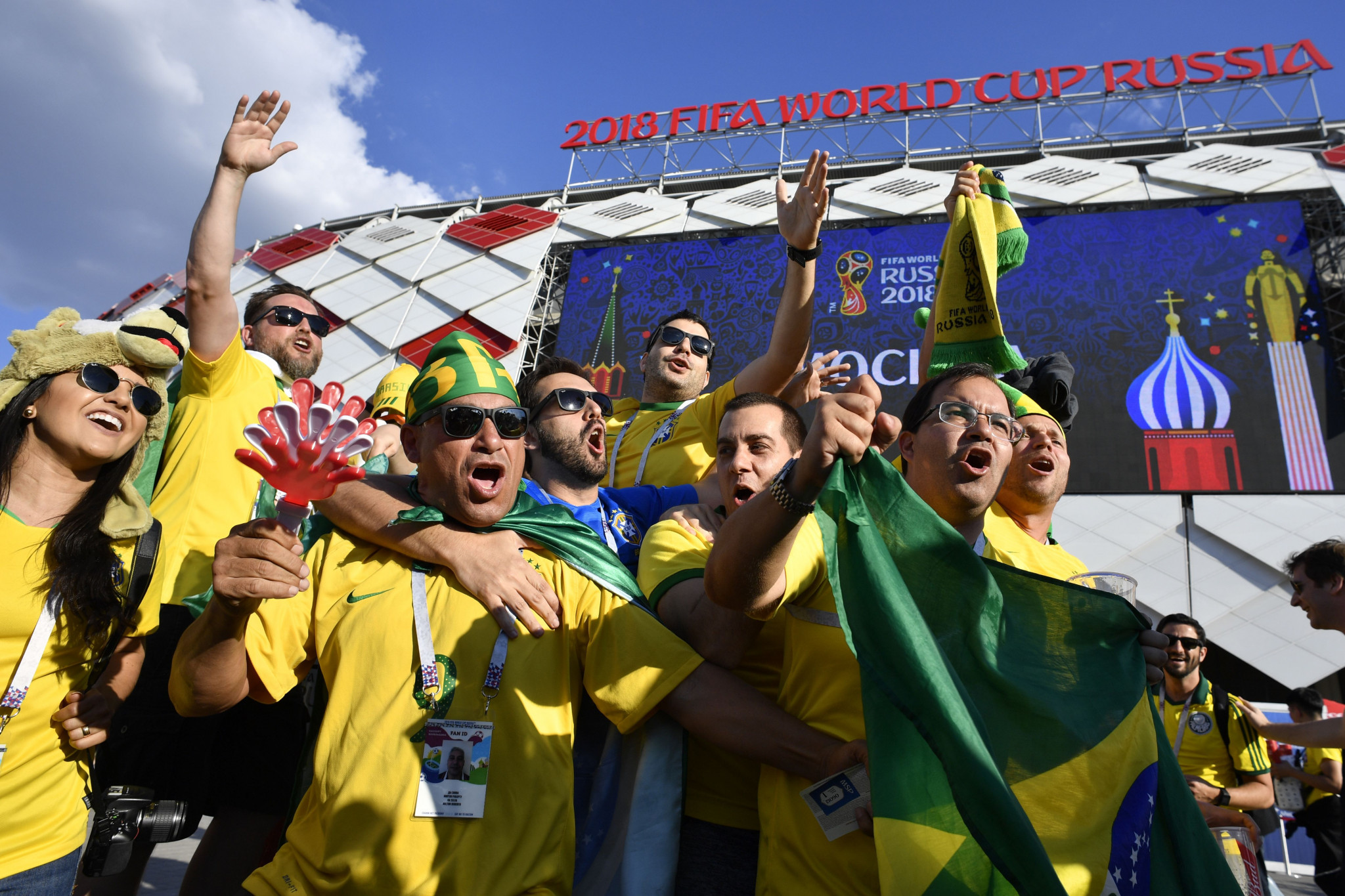 Brazil fans before their crucial clash with Serbia ©Getty Images