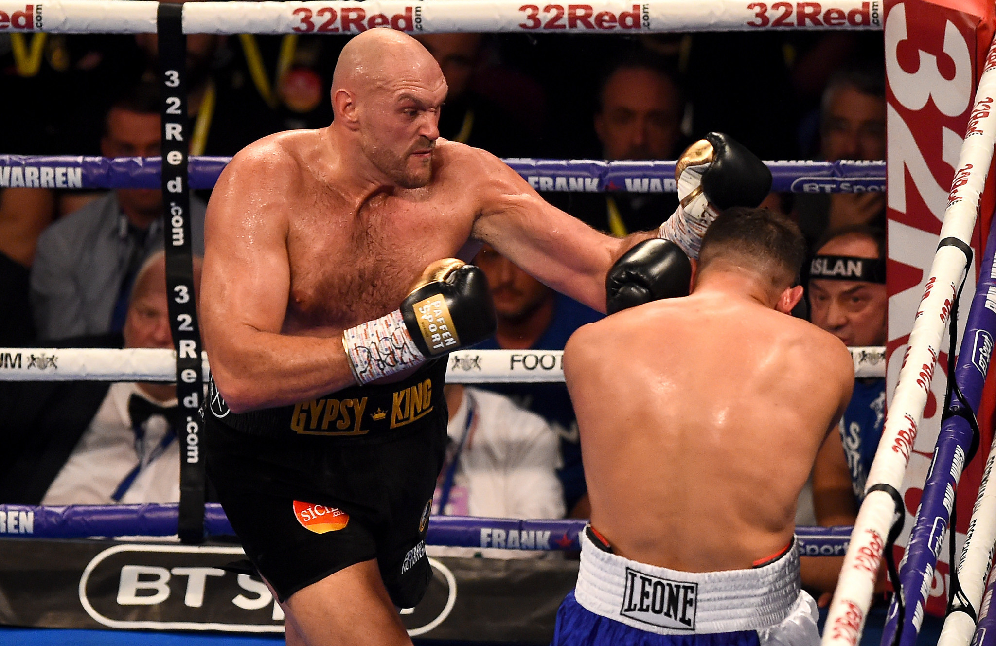 Former world heavyweight champion Tyson Fury, left, remains a hugely popular boxer in Britain and nearly a million viewers tuned in to BT Sport to watch his recent comeback fight on ©Getty Images