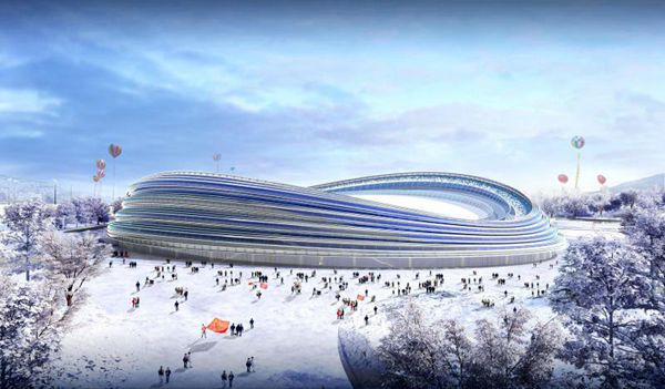 Construction work will feature the installation of 22 separate light arcs, or ribbons, running around its exterior to symbolise the speed of the sport ©Beijing State-owned Assets Management Company