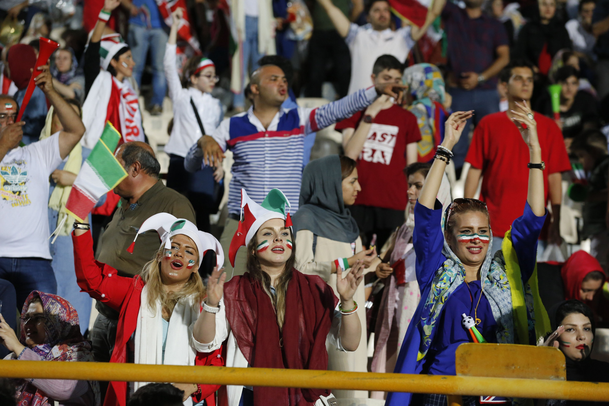 There are growing calls for the ban on women attending men's football in Iran to be lifted, after women were allowed to attend screenings of the FIFA World Cup in Tehran's Azadi Stadium ©Getty Images