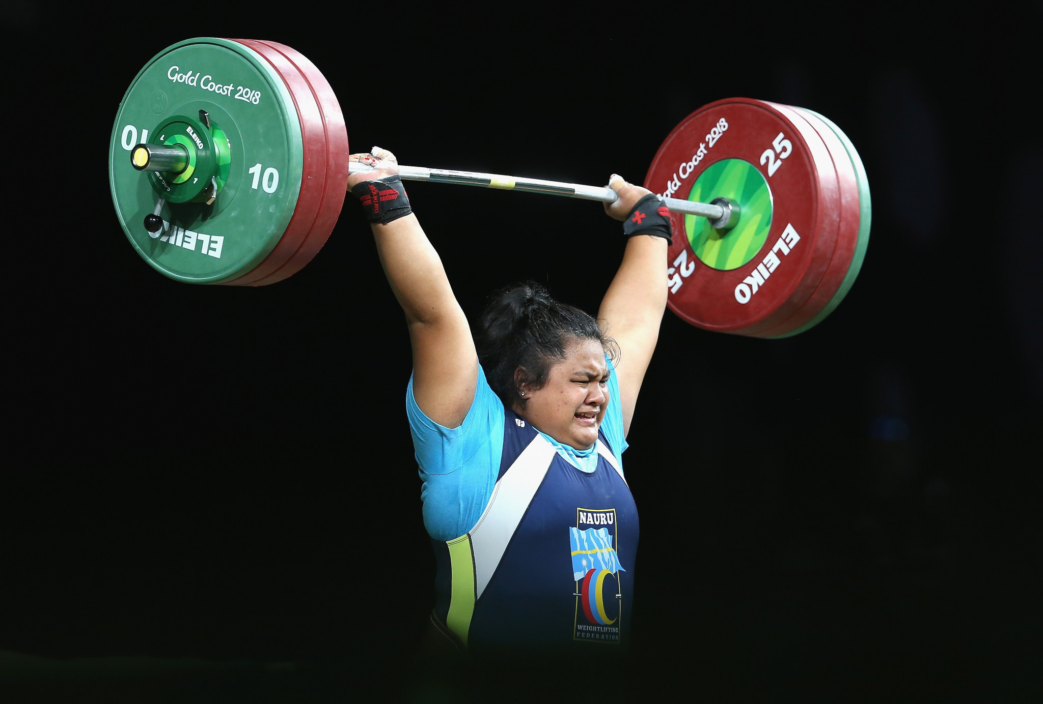 Charisma Amoe-Tarrant of Nauru was among other gold medal winners ©Getty Images