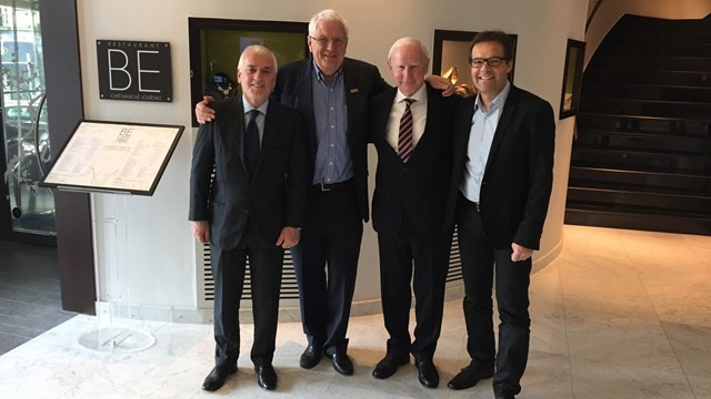 European Athletics President Svein Arne Hansen (second left) has invited Thomas Bach, Sebastian Coe and Patrick Hickey (seodn right) as keynote speakers at next month's European Athletics Convention  ©Getty Images