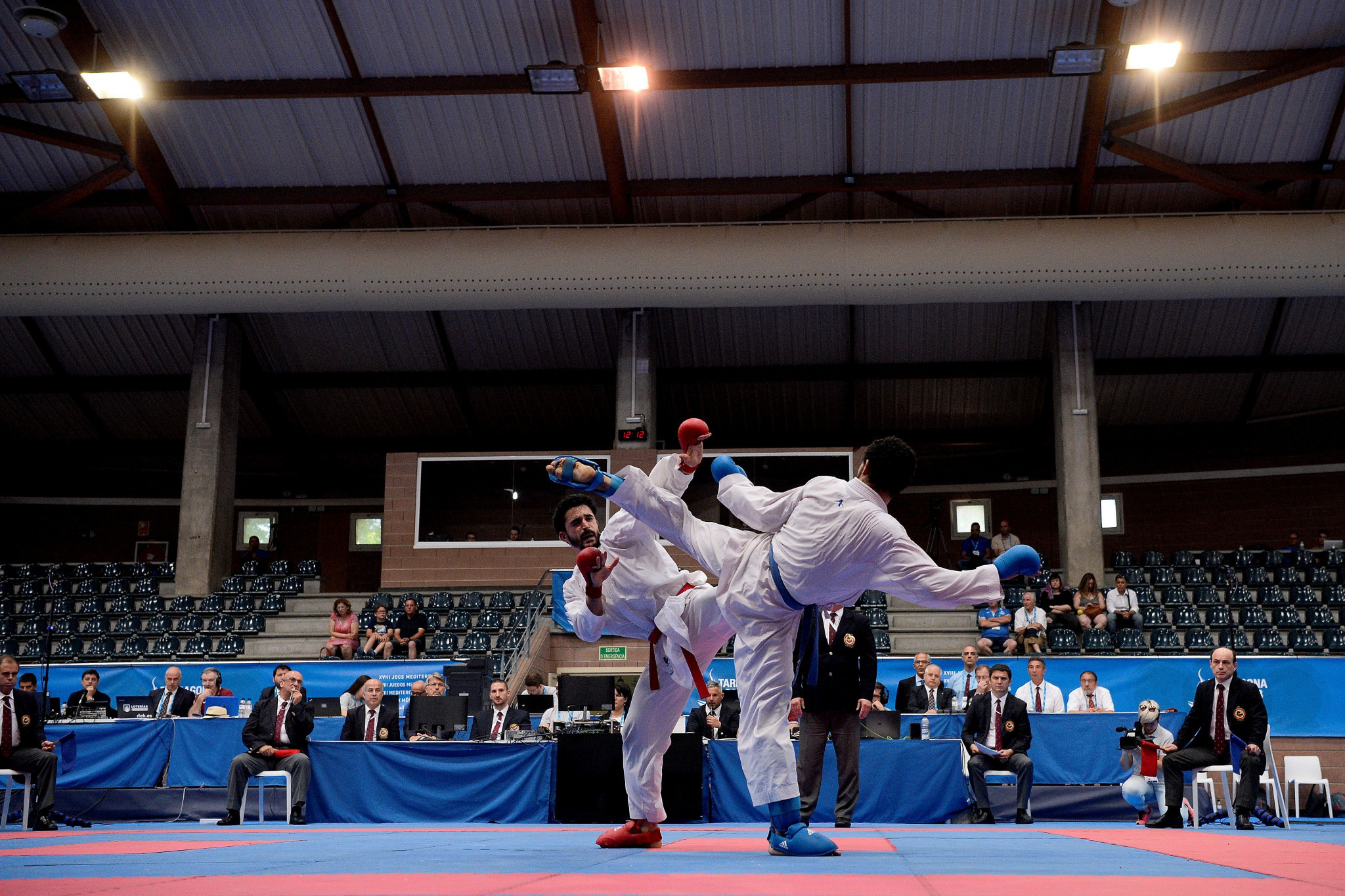 Men's karate action at the Games - the first drug failure at Tarragona came in women's competition  ©Getty Images