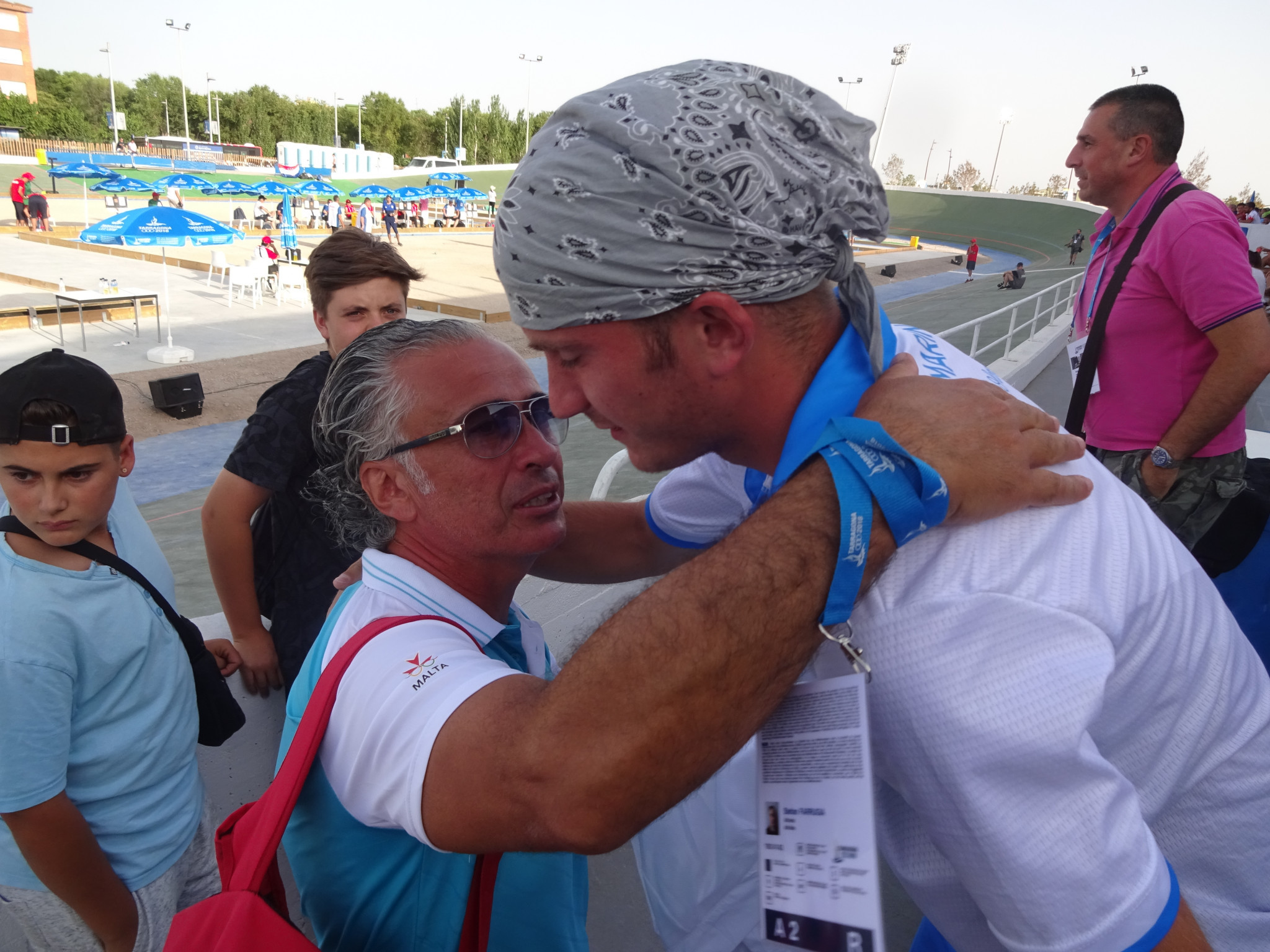 Celebrations continue after the San Marino gold medal ©ITG