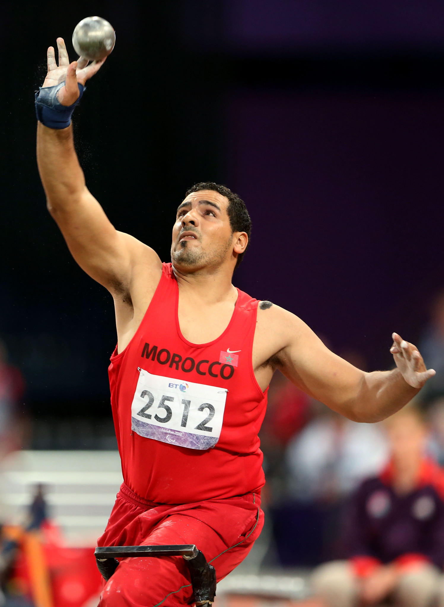 Azeddine Nouiri, pictured competing in the shot put at London 2012, won the javelin today ©Getty Images