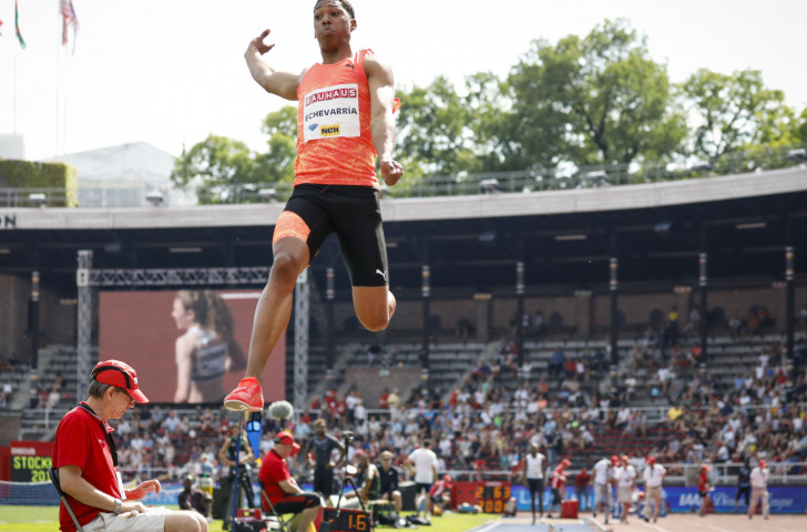 Juan Miguel Echevarria of Cuba, 19, electrified the sport with his 8.83m long jump at last month's IAAF Diamond League meeting in Stockholm's 1912 Olympic Stadium ©Getty Images  