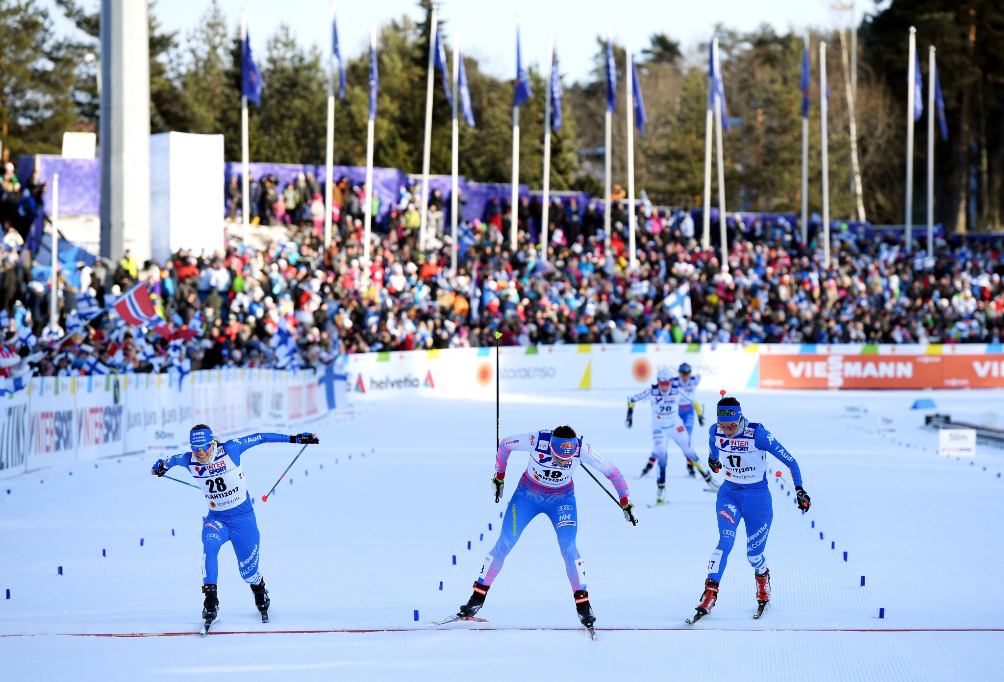 As the main sponsor Viessmann will feature on the athletes' bibs, the boards around the course and the big screens among other places ©Getty Images