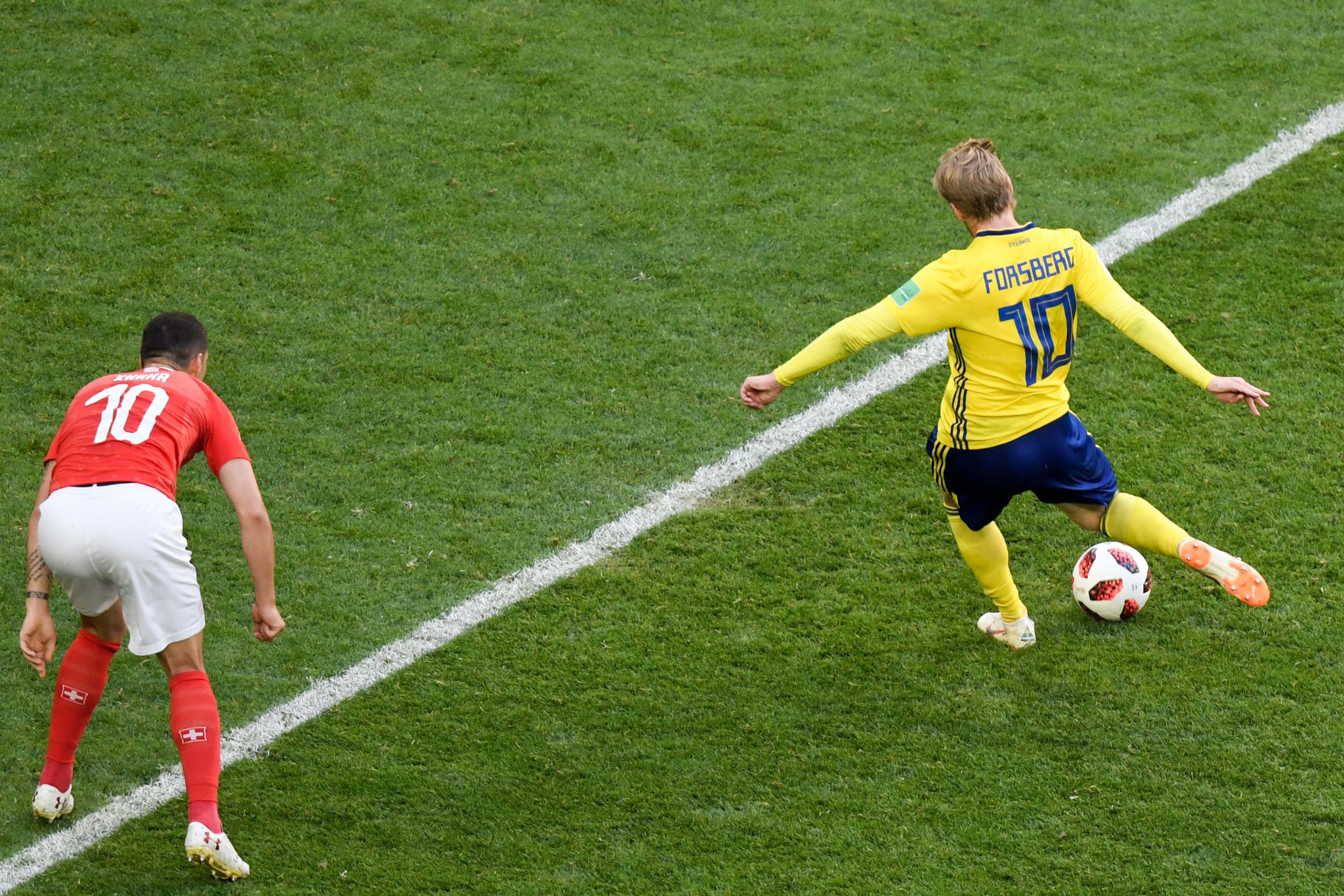 Emil Forsberg's deflected effort was enough to send Sweden through to the semi-finals ©Getty Images