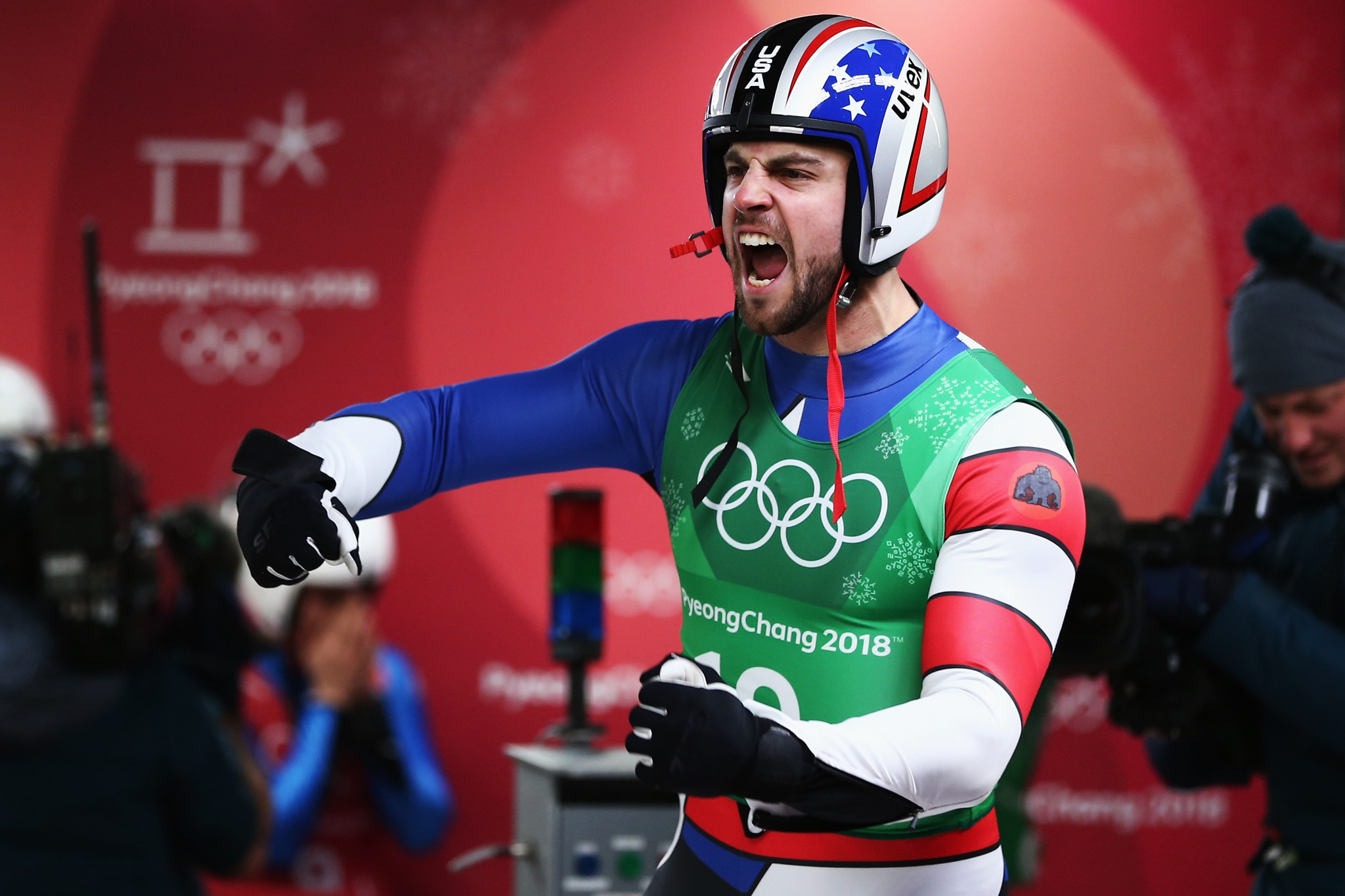 The United States' Chris Mazdzer won the men's singles luge silver medal at the Pyeongchang 2018 Winter Olympic Games ©Getty Images