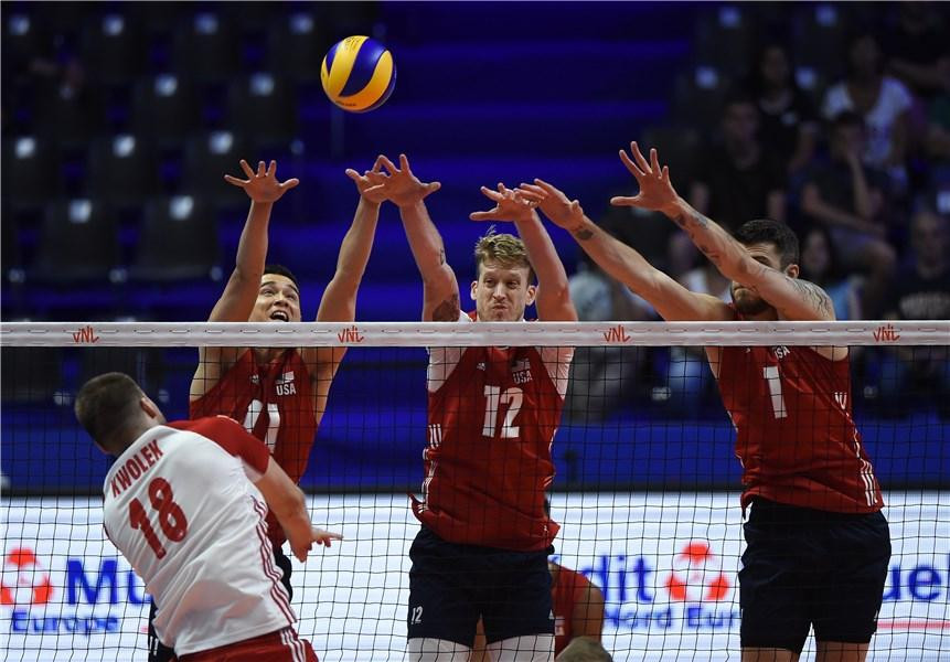 United States win to eliminate Poland at Men's FIVB Volleyball Nations League Finals in Lille
