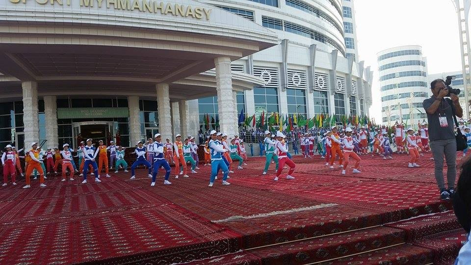 Dancers greeted us on our arrival at our brand new Sport Hotel in Ashgabat ©ITG
