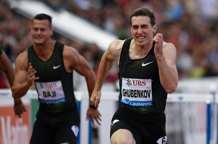 Russian athlete Sergey Shubenkov, competing as an Authorised Neutral Athlete at the IAAF Diamond League meeting in Lausanne, wins the 110m hurdles in 12.95sec ©Getty Images  
