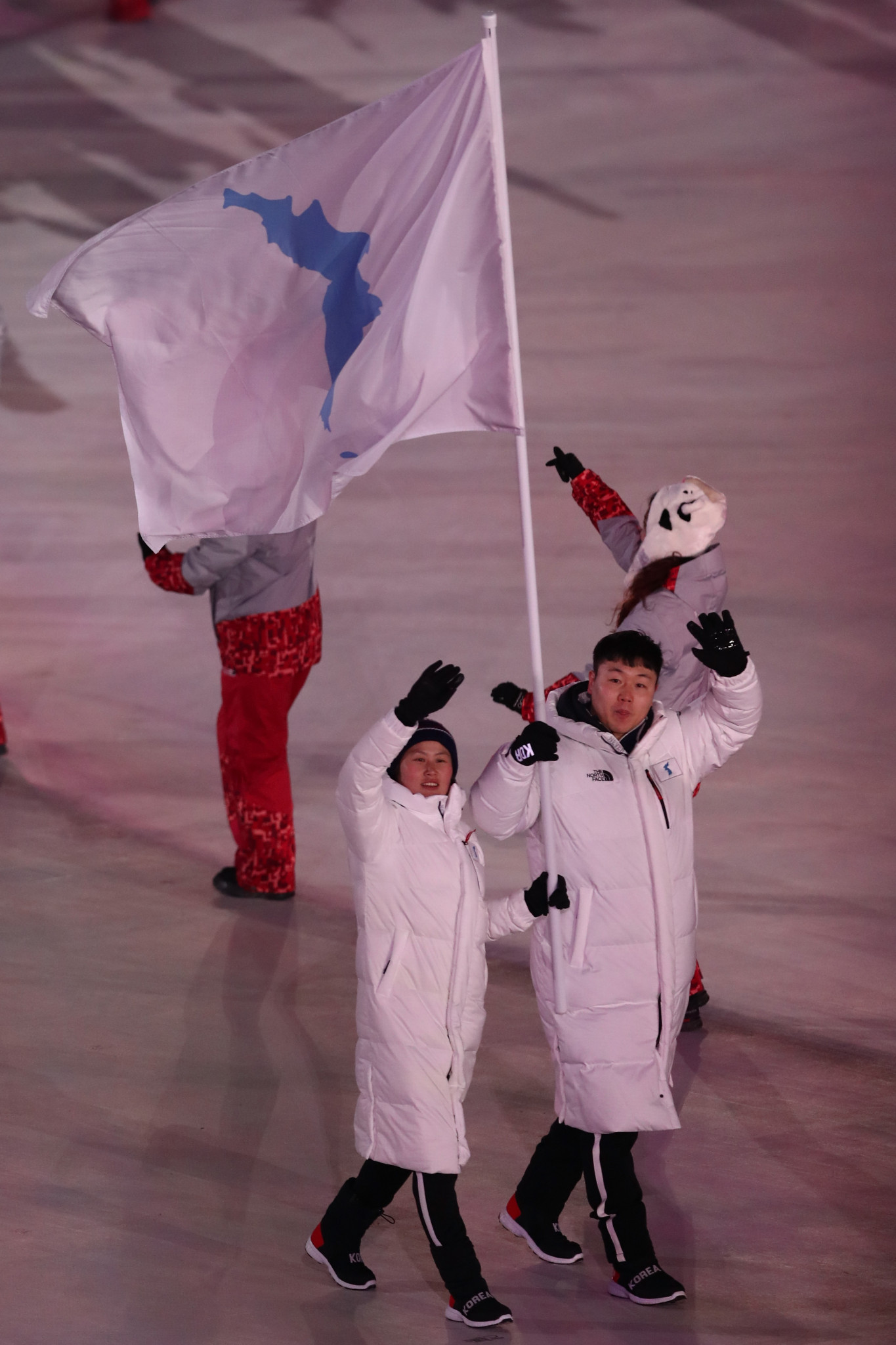 North and South Korea marched together at the Opening Ceremony of the 2018 Winter Olympic Games in Pyeongchang and formed an unified women's ice hockey team ©Getty Images