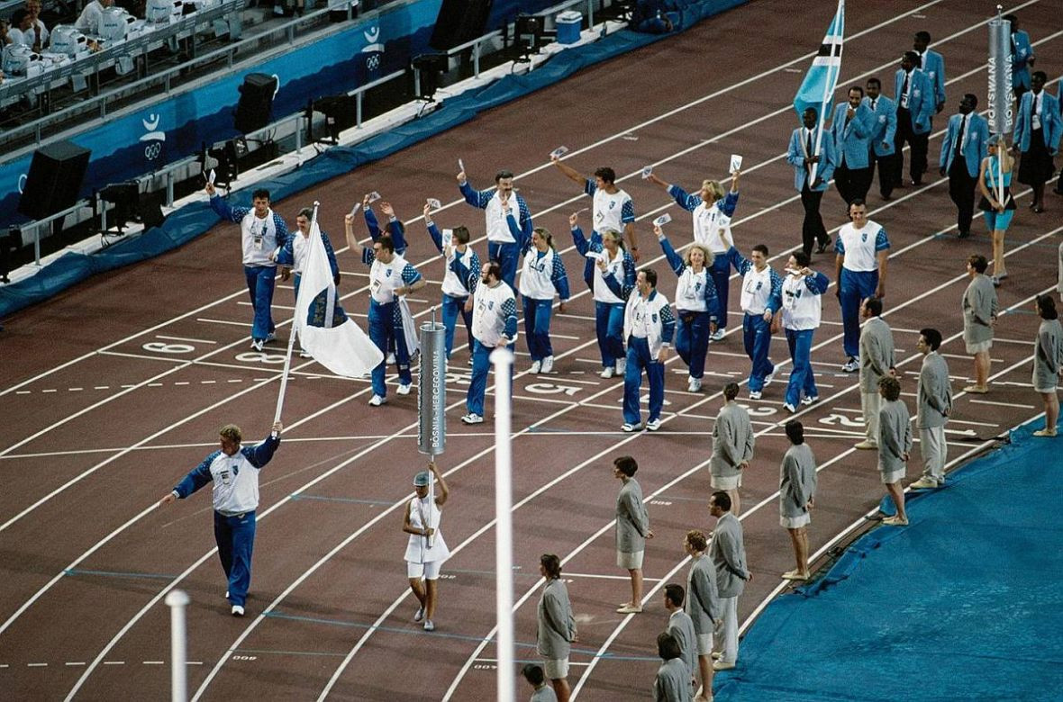 Bosnia and Herzegovina marched under their own flag for the first time at the 1992 Olympic Games in Barcelona following protracted discussions with the IOC after Yugoslavia were banned by the United Nations ©Getty Images