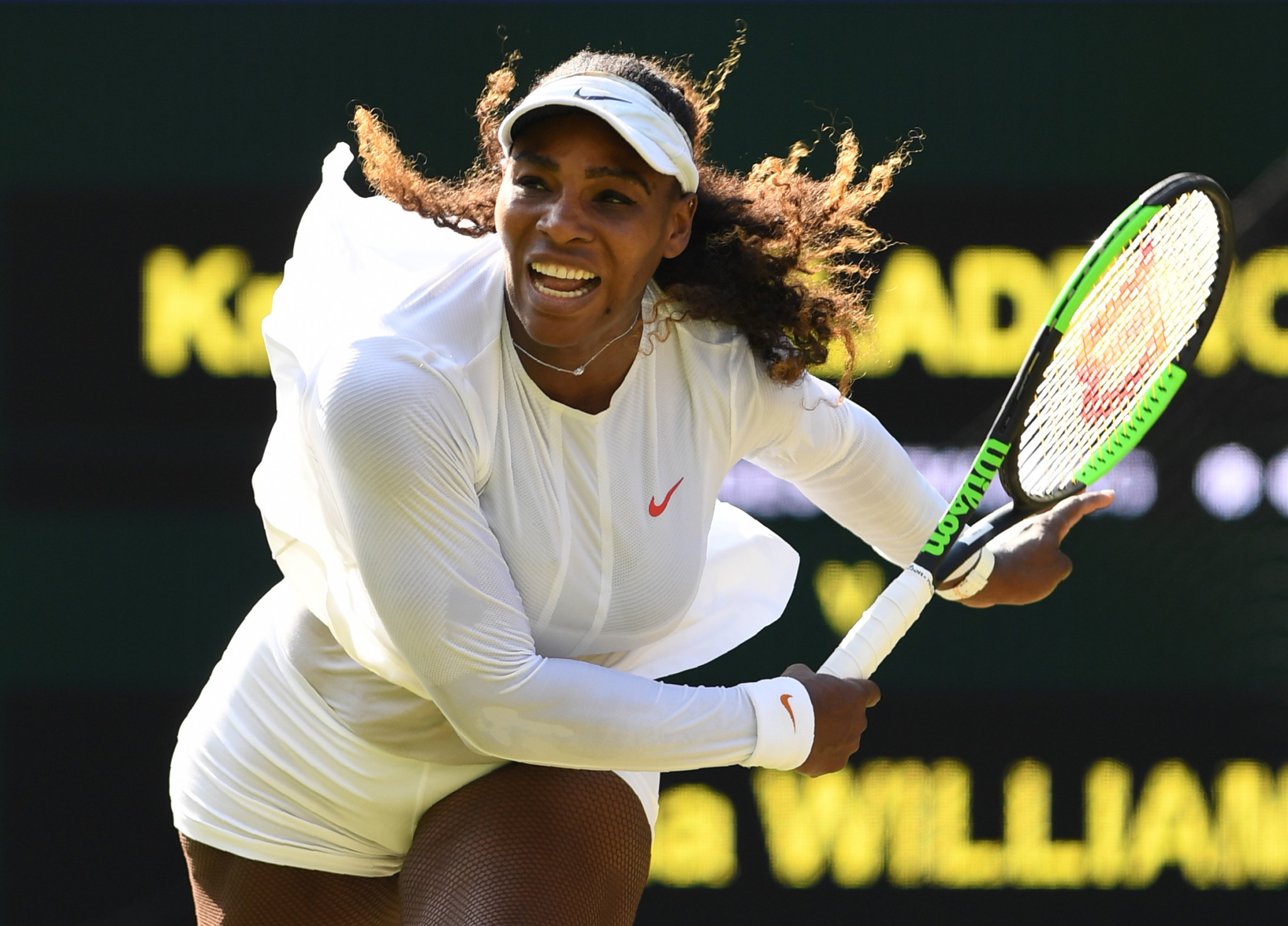 Serena Williams beat France's Kristina Mladenovic to maintain her pursuit of an eighth Wimbledon singles crown ©Getty Images