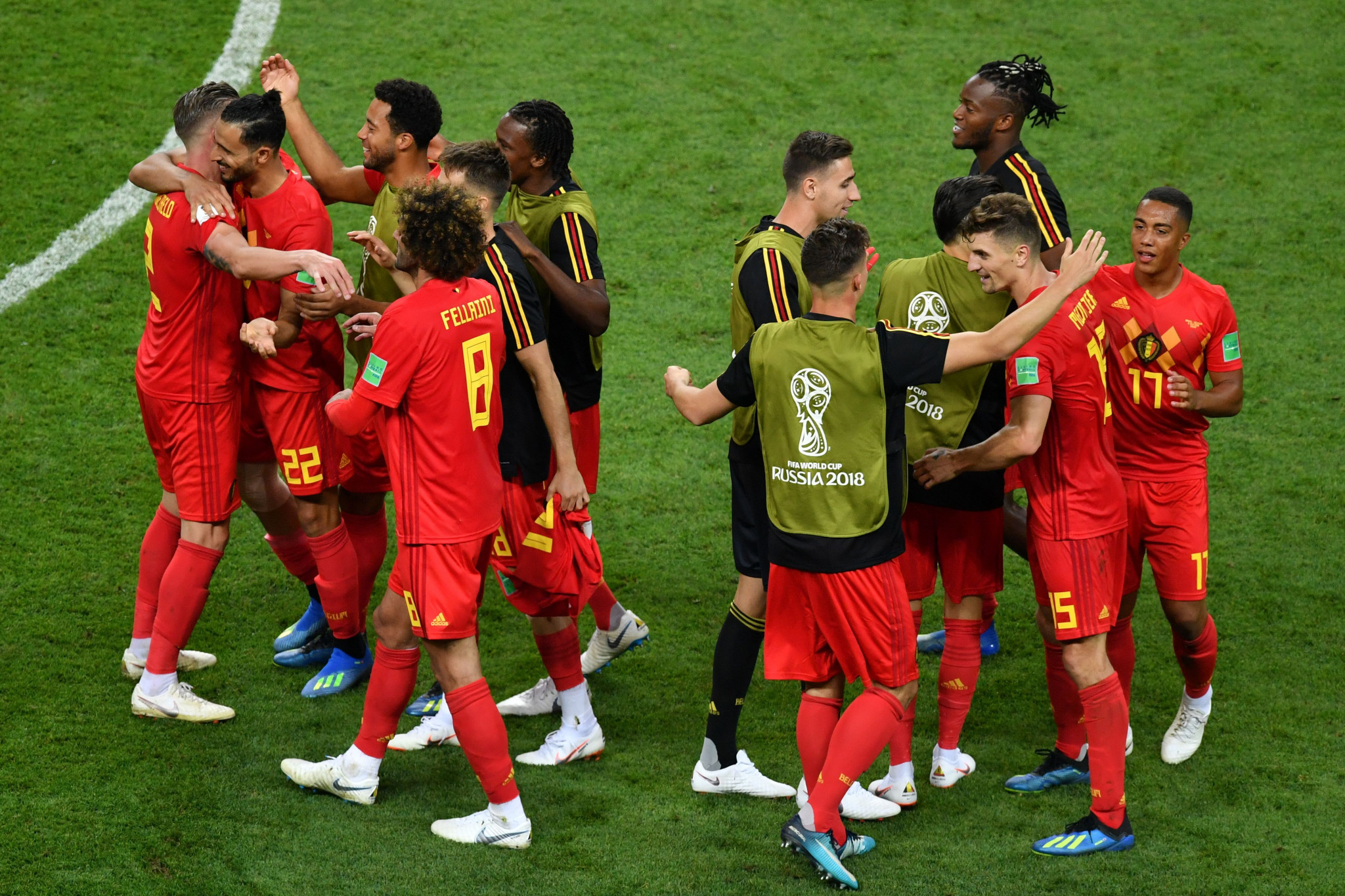 Belgium celebrate victory over Brazil ©Getty Images