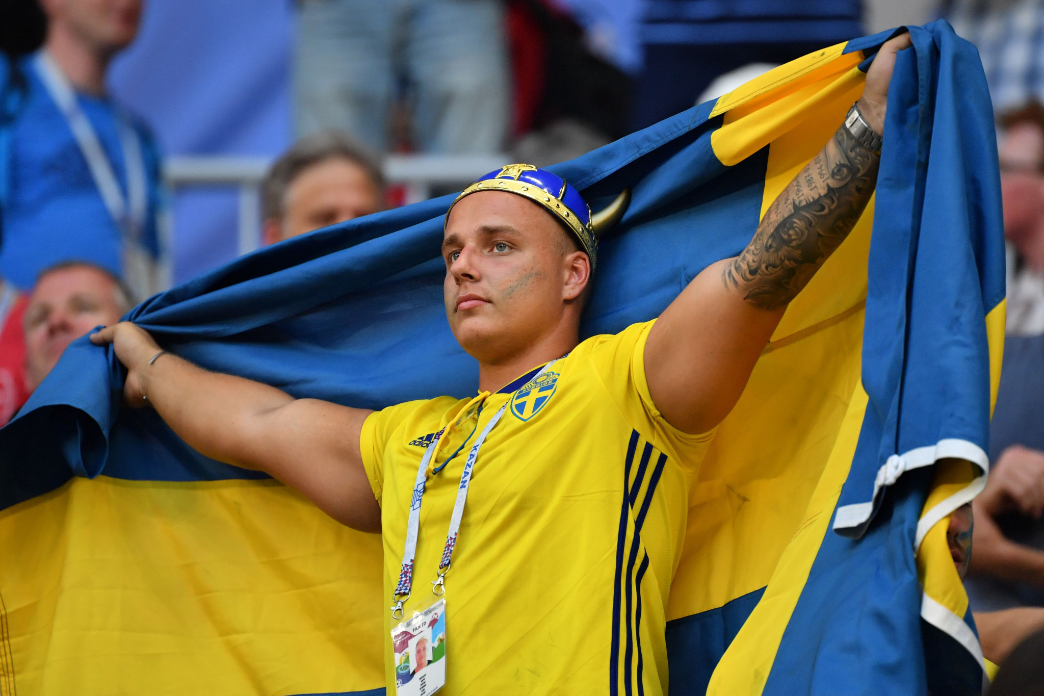 A disappointed Sweden fan following the team's defeat ©Getty Images