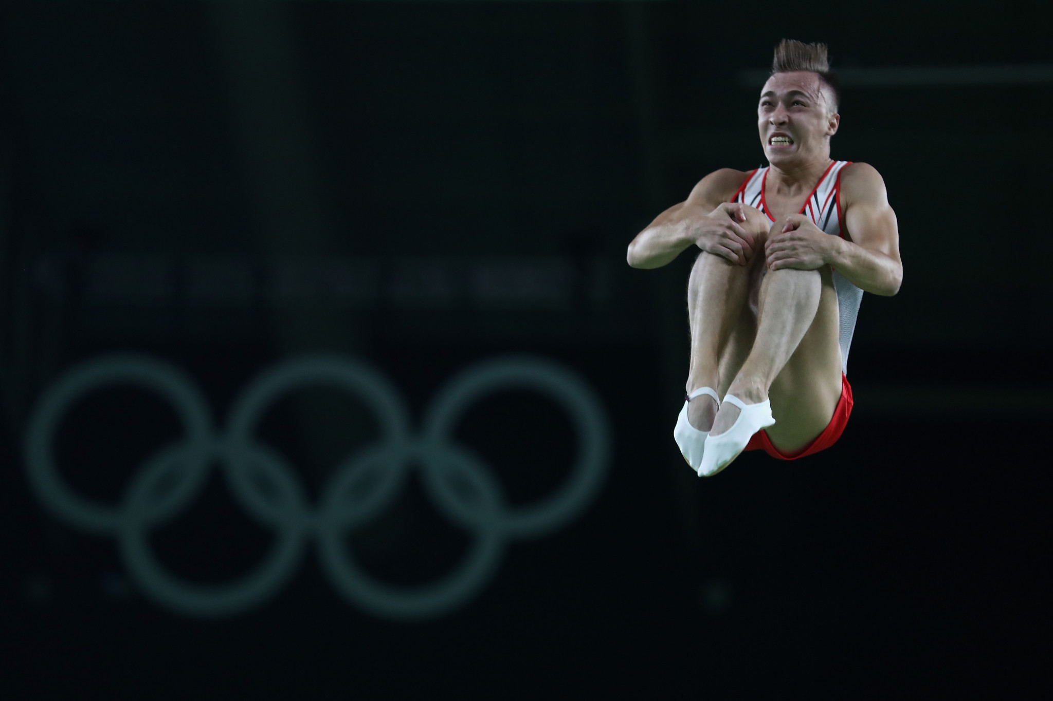 Belarus' Uladzislau Hancharou added to his Olympic gold medal with victory at the FIG Trampolne World Cup in Arosa ©Getty Images