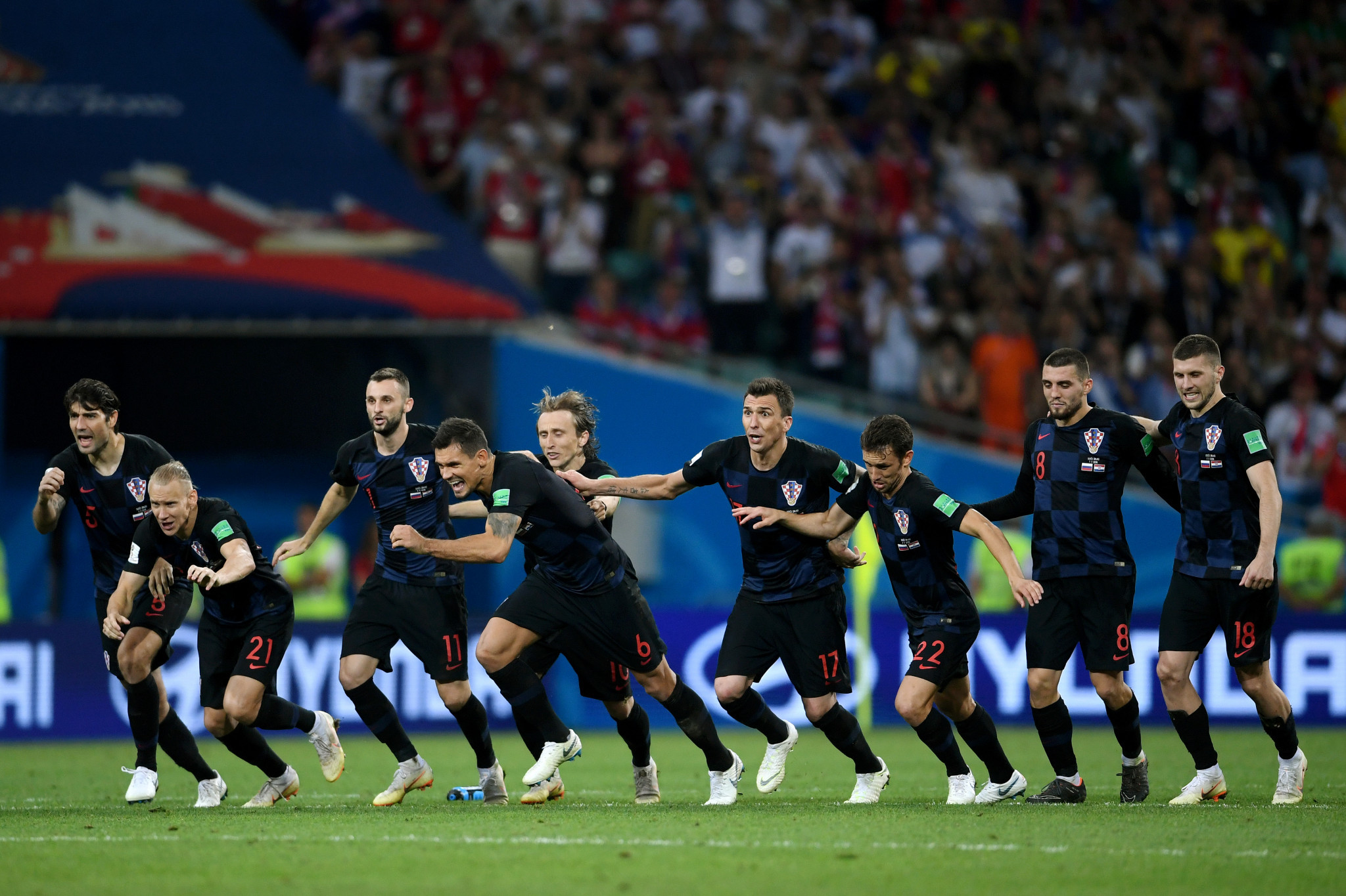 Croatia celebrate penalty shootout success ©Getty Images