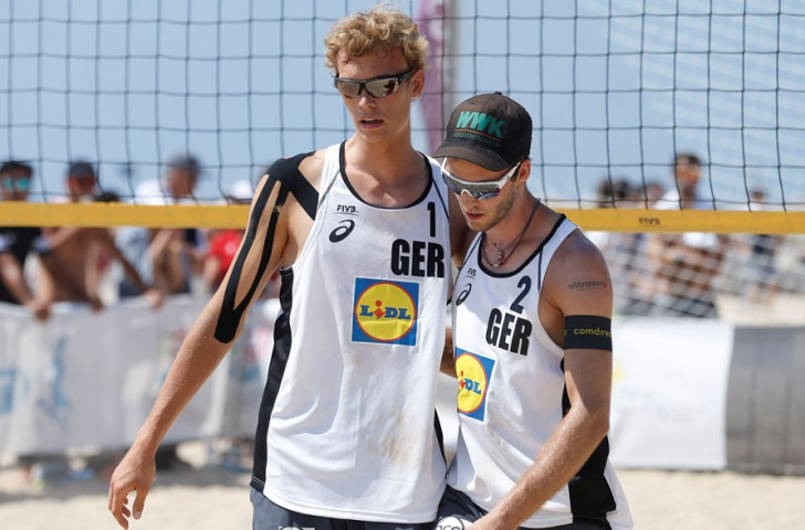 German pairing of Julius Thole and Clemens Wickler will contest their first FIVB Beach Volleyball World Tour semi-final in Portugal tomorrow when they take on Latvia’s Janis Smedins and Aleksandrs Samoilovs ©FIVB
