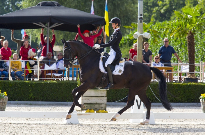 Germany's Lia Welschof, winner of the European junior dressage title last year, will be in Fontainebleau this week seeking further success in the FEI European Championships Young Riders section  ©FEI