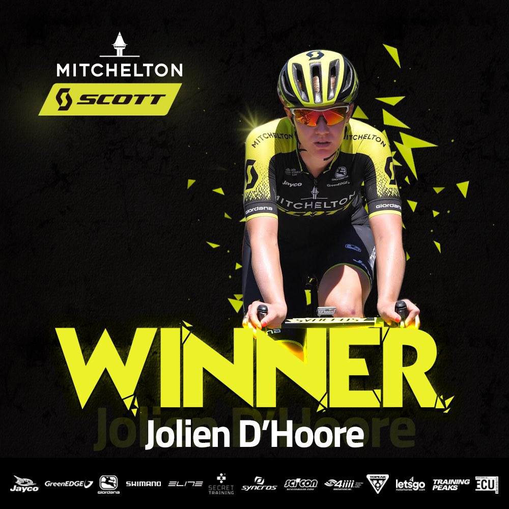 Jolien D'hoore won the third stage of the Giro Rosa ©Twitter/Mitchelton-Scott