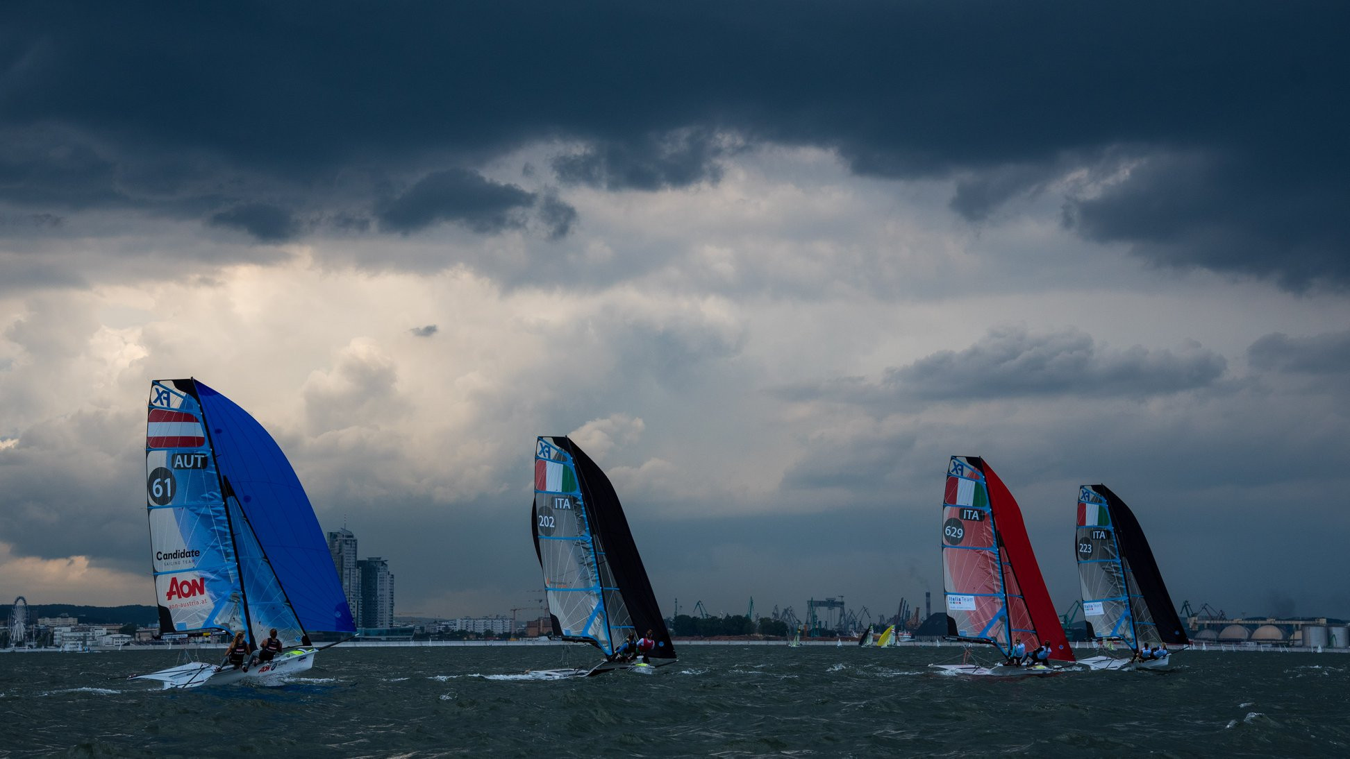 Action continued today at the 49er European Championships ©World Sailing