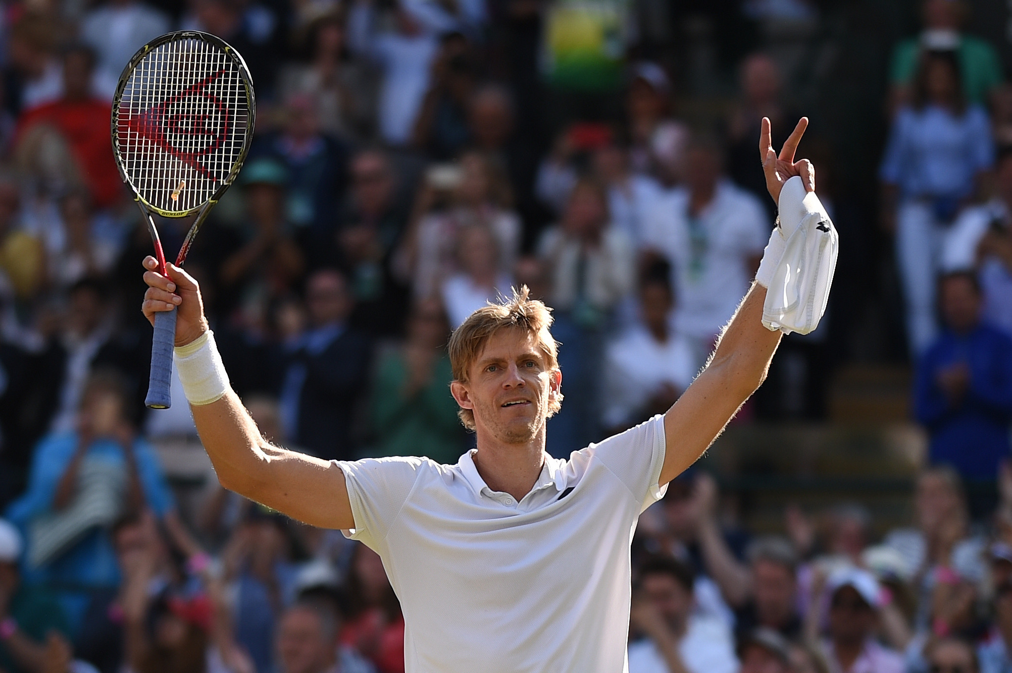 Kevin Anderson celebrates his remarkable victory ©Getty Images