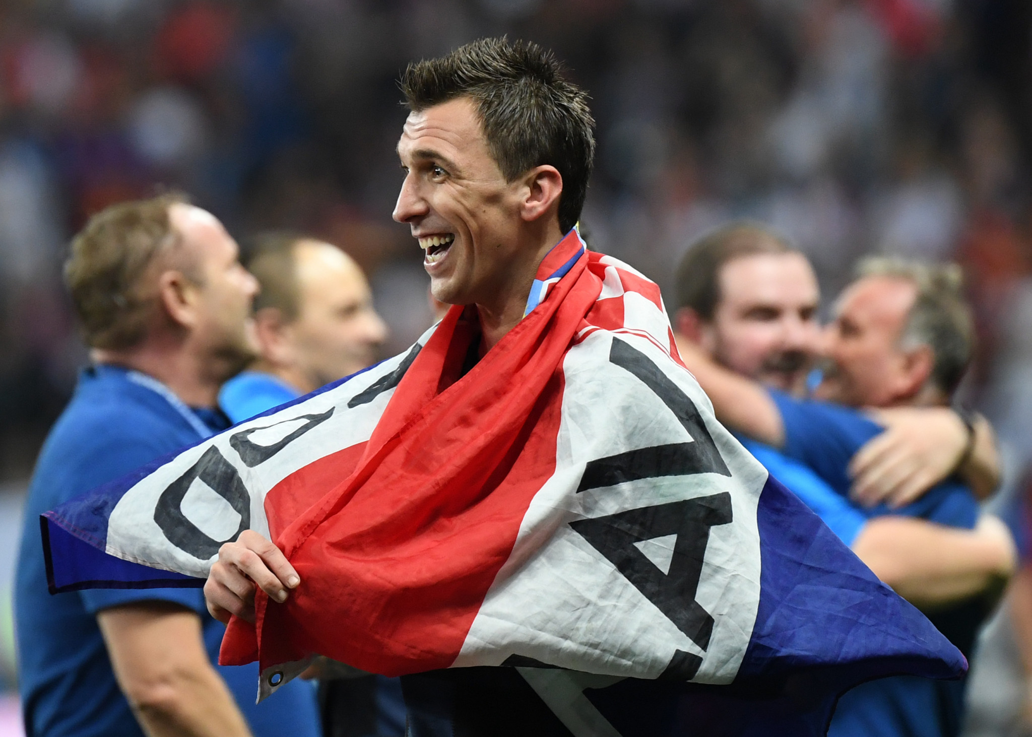 Mario Mandzukic celebrates scoring the winning goal for Croatia ©Getty Images