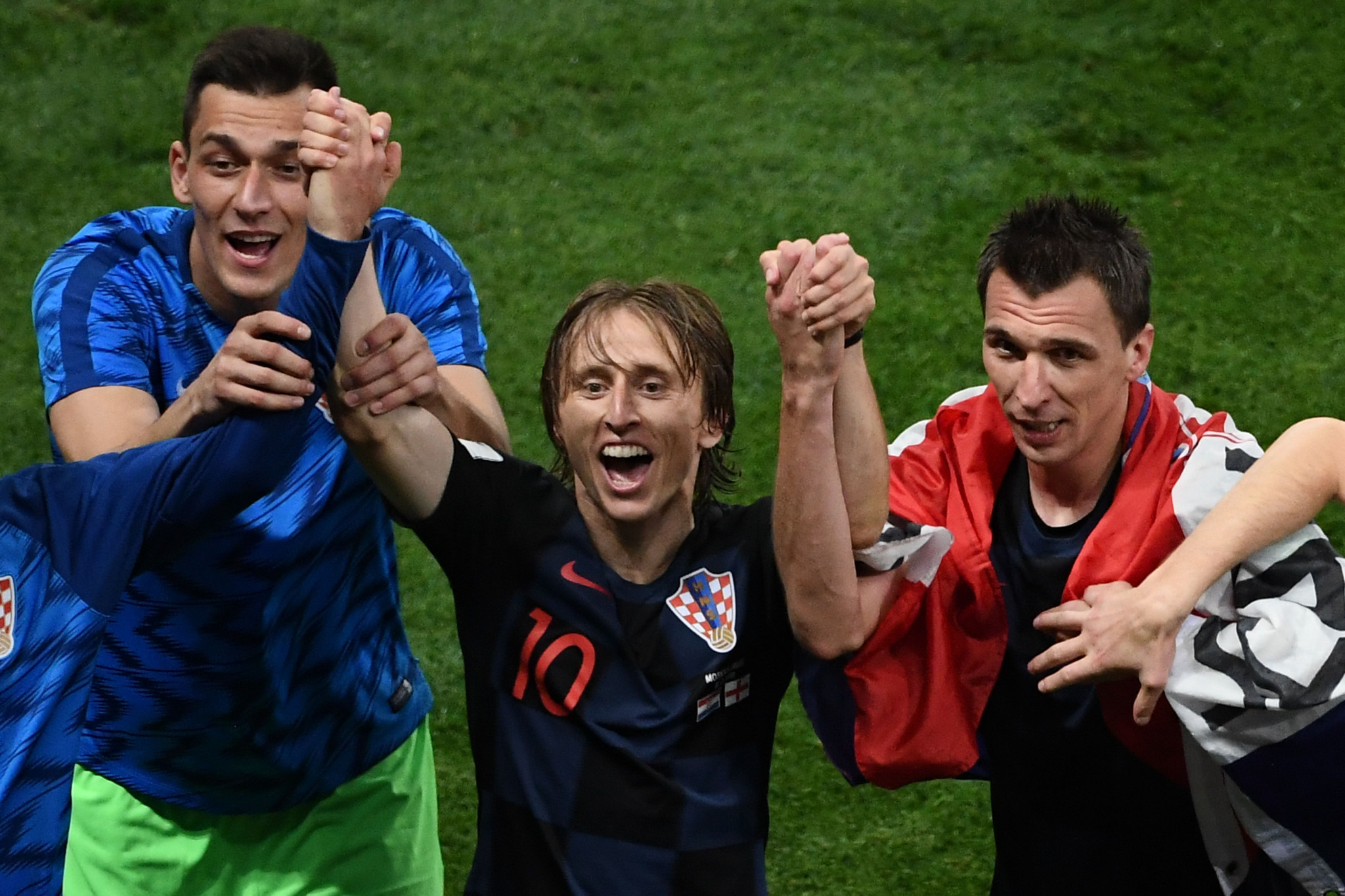 Croatia players celebrate after reaching the World Cup final ©Getty Images