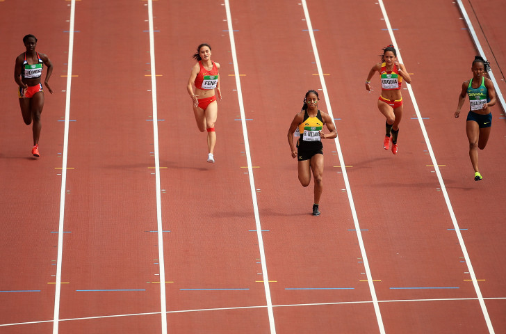 Sixteen-year-old Brianna Williams wins her 100m heat at the IAAF World Under-20 Championships in Tampere, Finland in the style that brought her unexpected gold later in the day ©Getty Images  