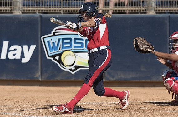USA Red secured a spot in the Championship match at the USA Softball International Cup in California with a 5-0 win over Puerto Rico ©USA Softball