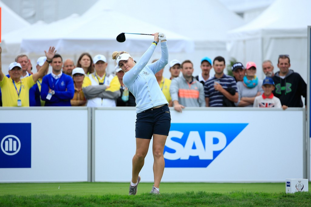 Charley Hull was the star of the show for Europe as she picked up two points on the opening day