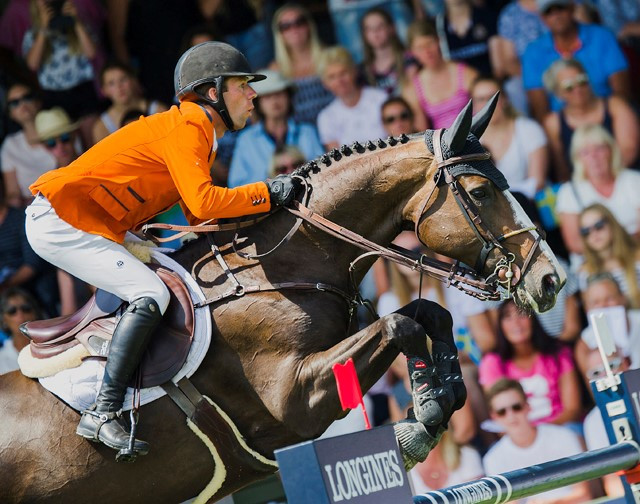 Maikel van der Vleuten and IDI Utopia helped The Netherlands to a spectacular victory at the FEI Jumping Nations Cup event in Falsterbo ©FEI/Satu Pirinen