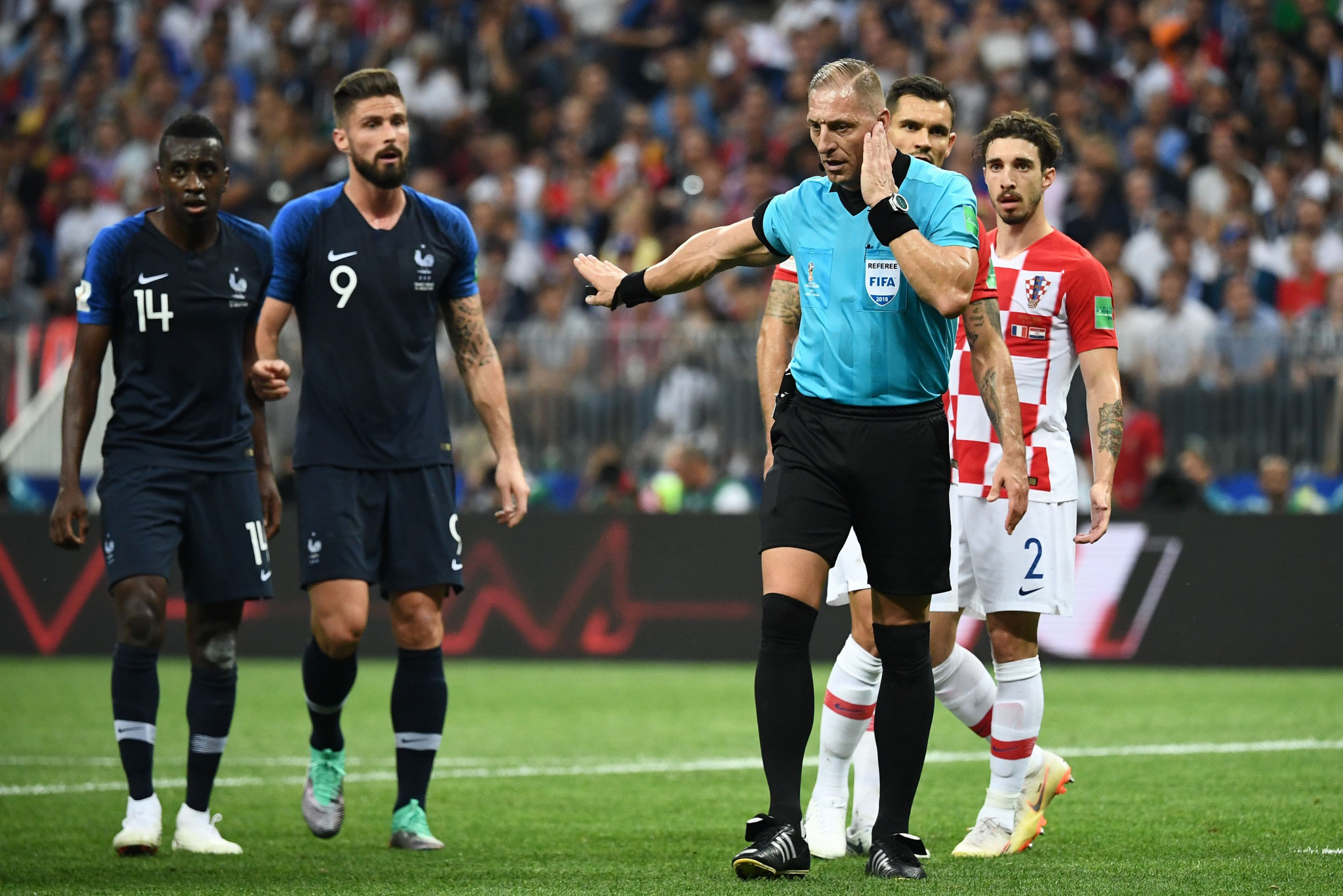France regained the lead after the first VAR assisted penalty in a World Cup final ©Getty Images