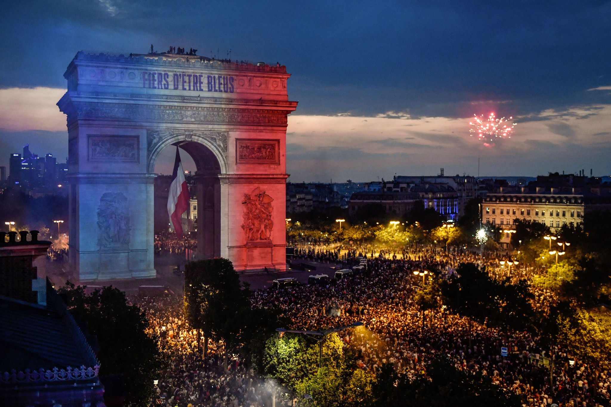 Celebrations began back in Paris following the triumph ©Getty Images