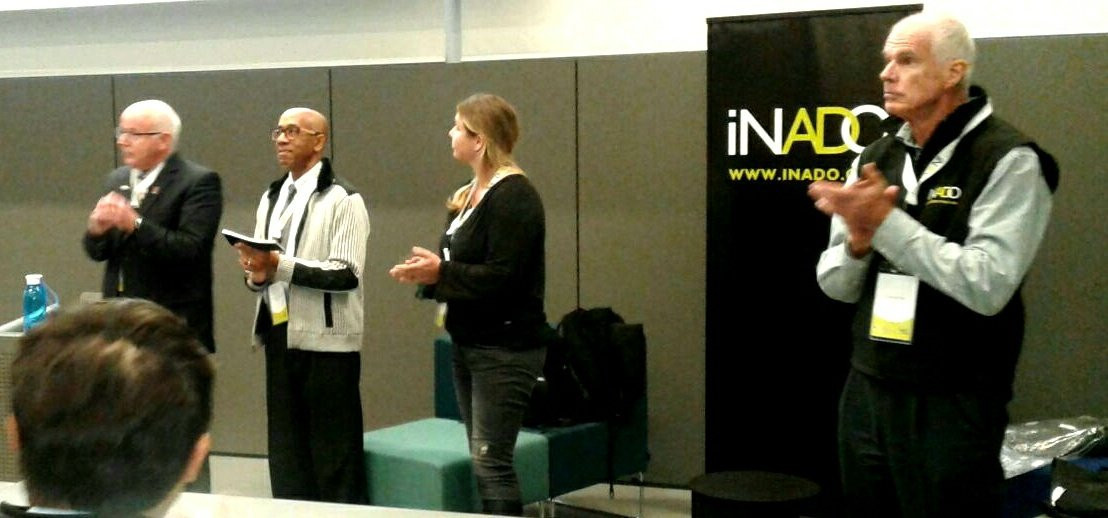 Graeme Steel, chief executive of iNADO, right, is expected to make a gradual return to work ©Twitter 