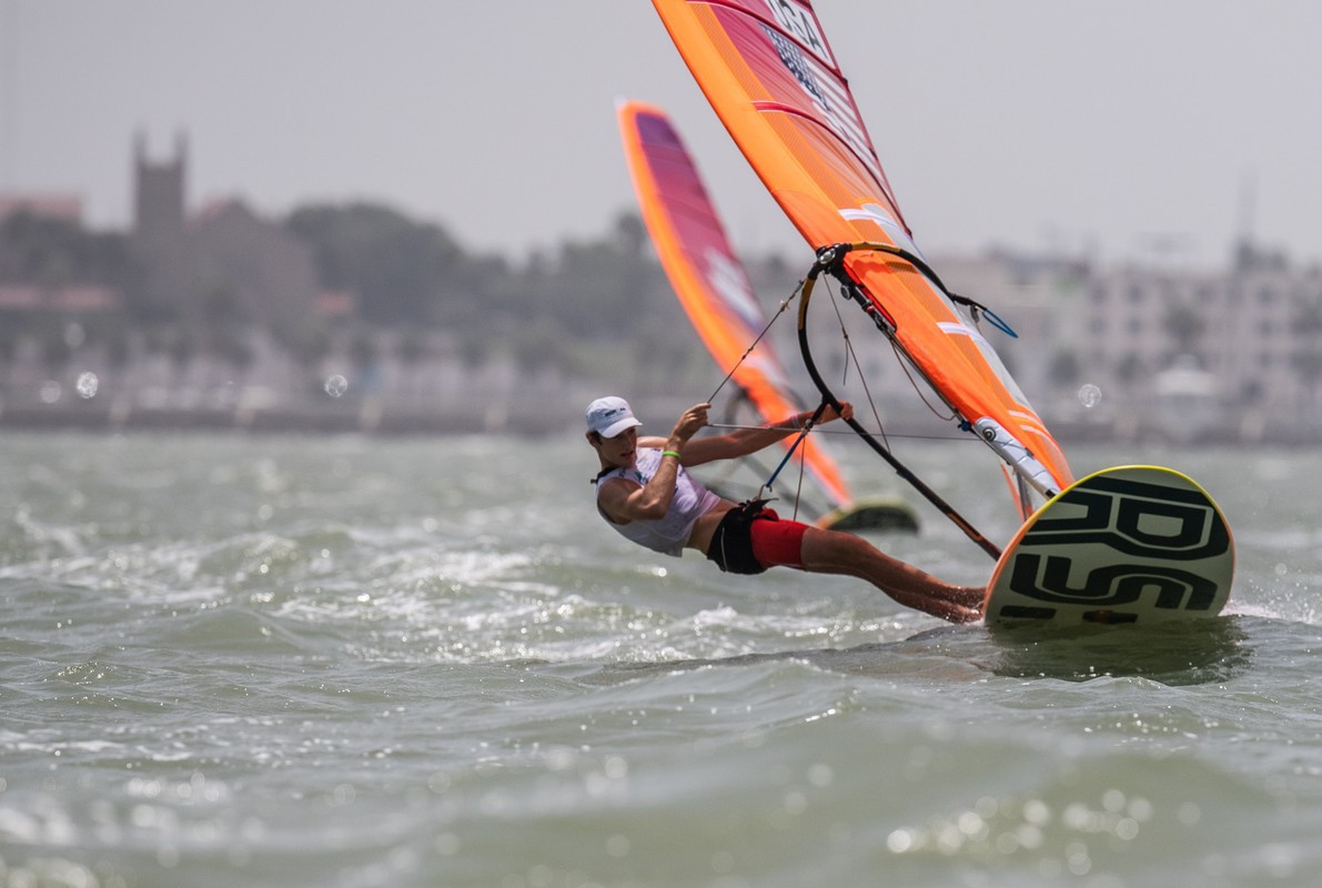 The United States lead in three class at the World Youth Sailing Championships, including the boys' RS:X, where Geronimo Nores won all three races today ©World Sailing
