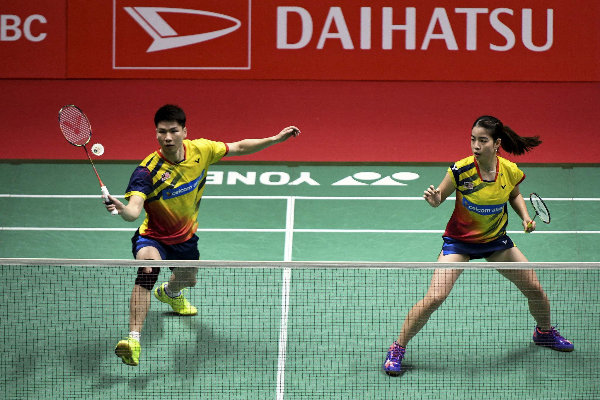 Second seeds Goh Soon Huat and Shevon Jemie Lai of Malaysia booked their place in the next round of the mixed doubles at the BWF Singapore Open ©Getty Images