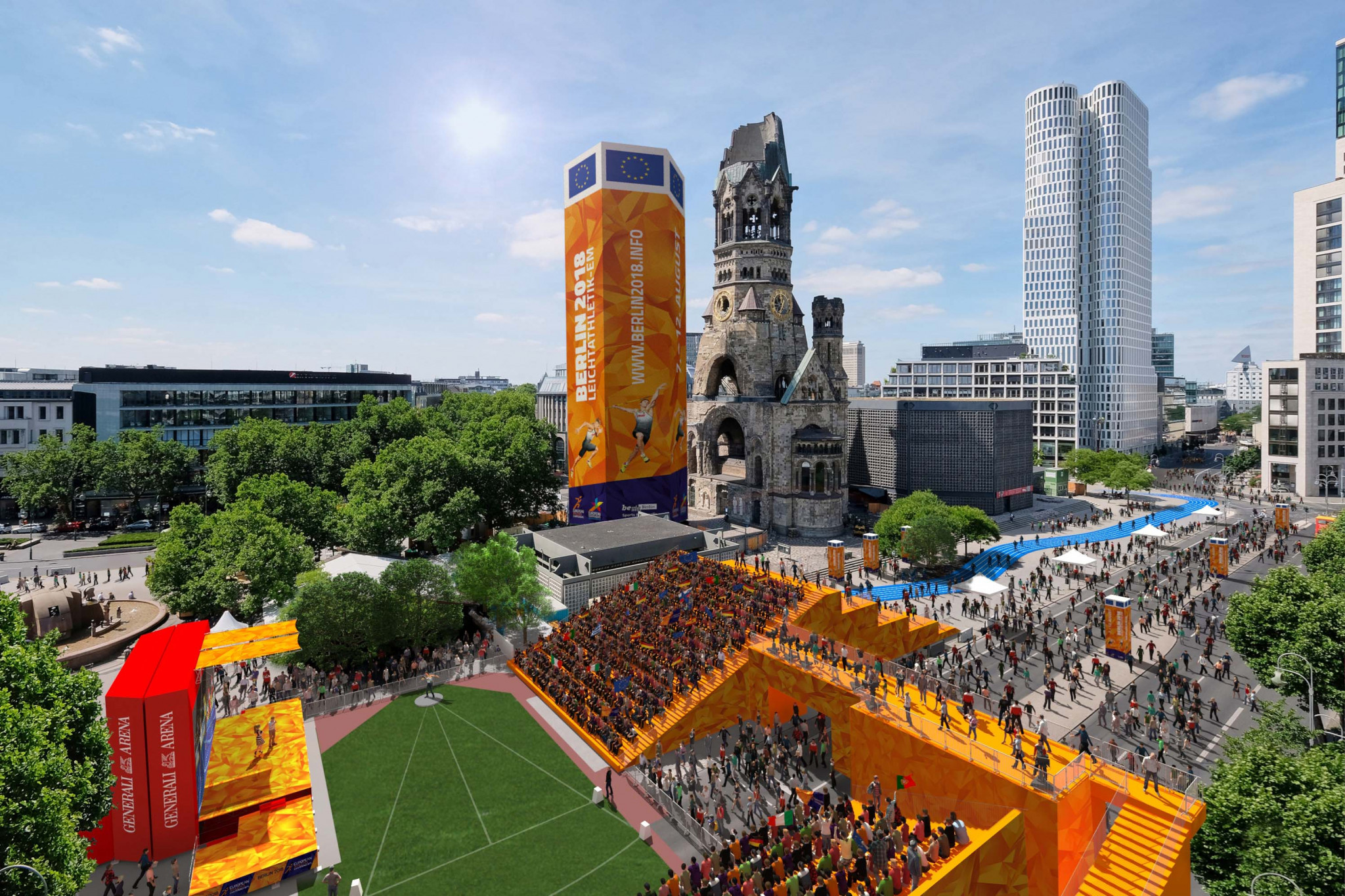 The European Mile at the Breitscheidplatz will host shot put qualifying and the end of the marathon and race walks and all the victory ceremonies during the European Athletics Championships in Berlin ©Berlin 2018 