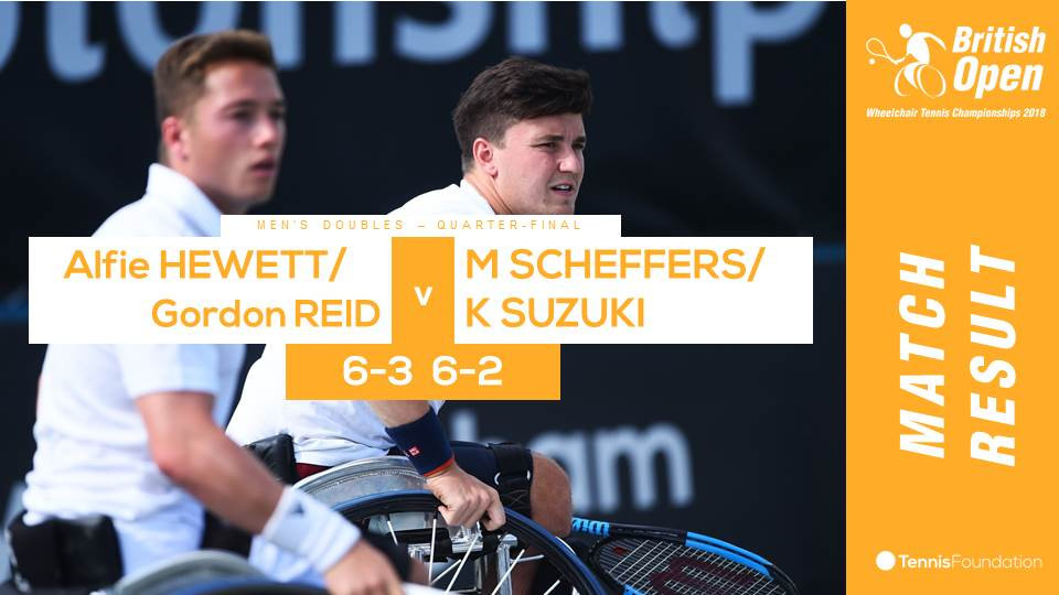 Britain's three-time Wimbledon champions Alfie Hewett and Gordon Reid finished today's play at the British Open Wheelchair Tennis Championships with a 6-3, 6-2 win in the men's doubles ©Twitter