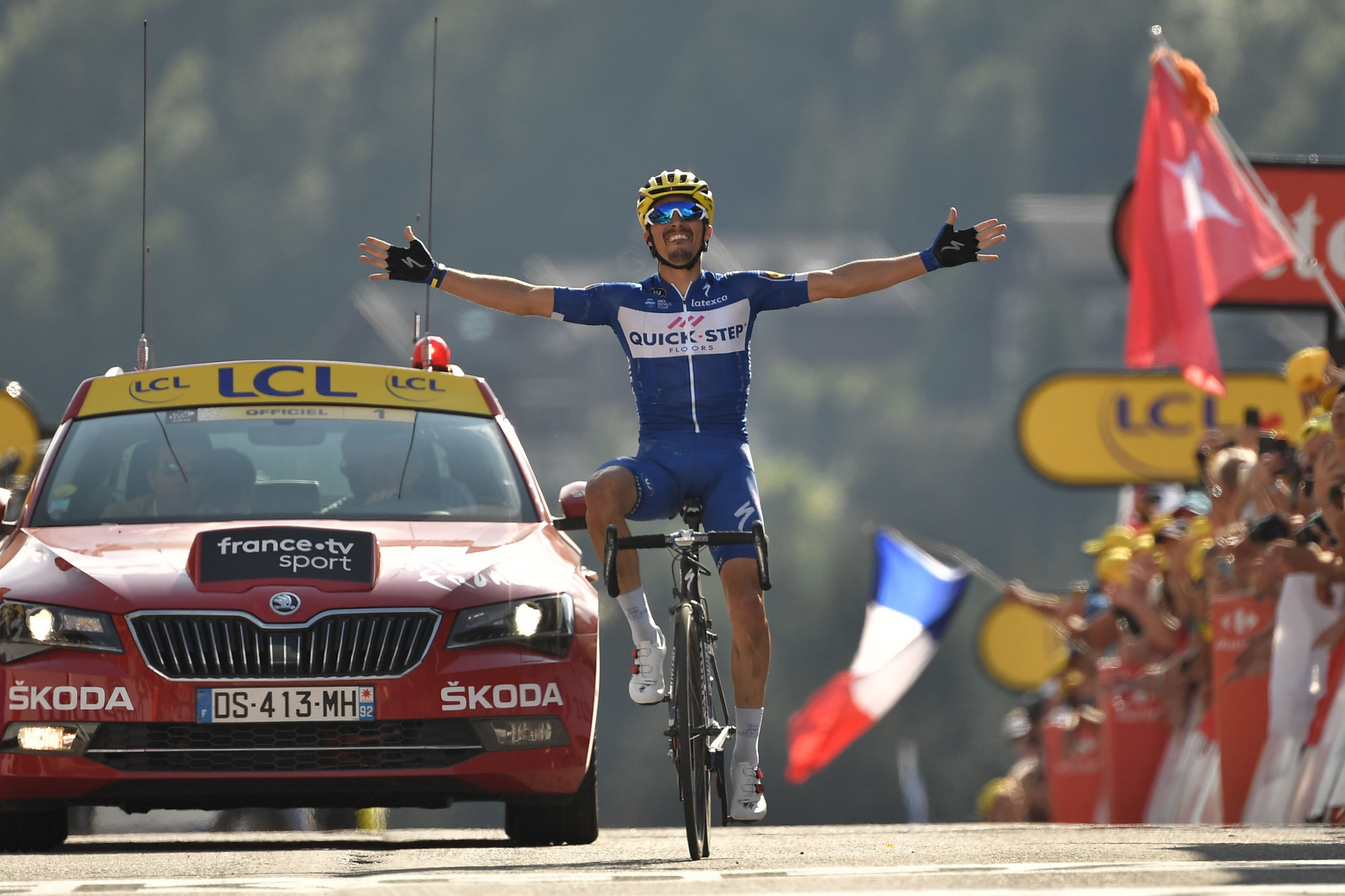 Alaphilippe solos to maiden Tour de France stage win as van Avermaet extends race lead