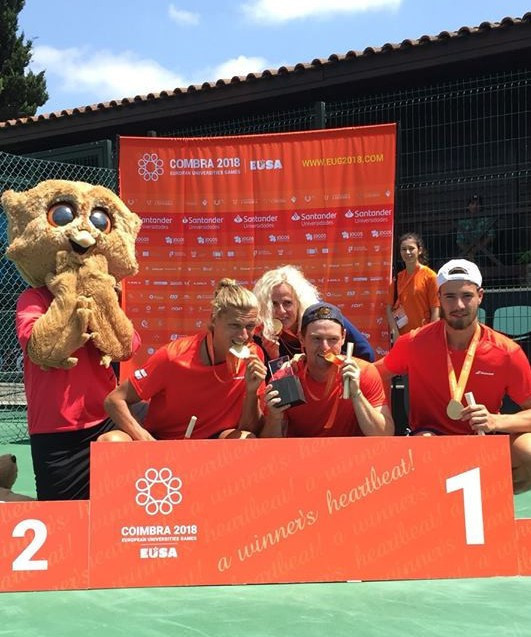 The University of Innsbruck beat the University of Seville 2-0 to clinch the men’s team tennis gold medal at the European Universities Games in Coimbra in Portugal ©EUG Coimbra 2018/Facebook