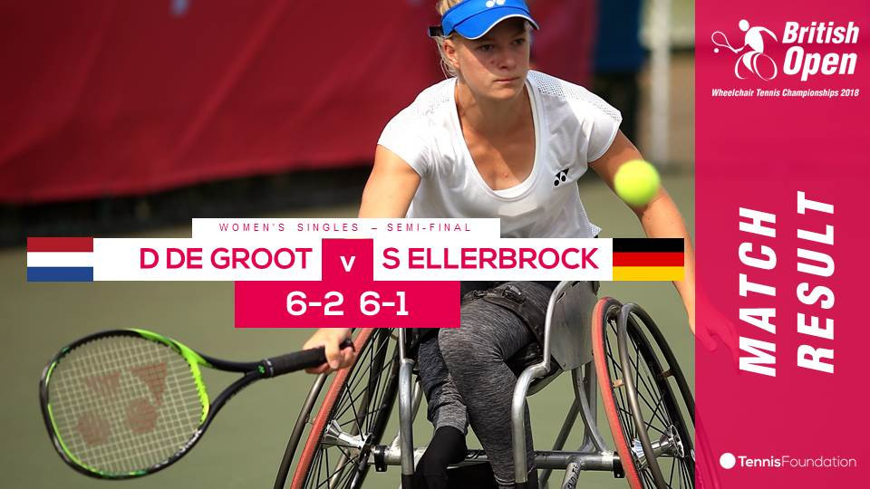 Diede de Groot comfortably won her semi-final 6-2, 6-1 to make the final of the women's singles  ©Twitter