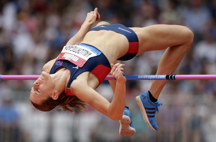 Italy’s Elena Vallortigara added six centimetres to her personal best to clear 2.02m in the high jump, pushing Russia's double world champion Mariya Lasitskene to equal her 2018 world-leading 2.04m ©Getty Images  